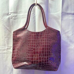 Neiman Marcus "crocodile" shoulder tote bag